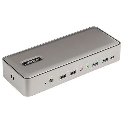 Open Box - StarTech Dual-Laptop USB-C KVM Docking Station - Space Grey