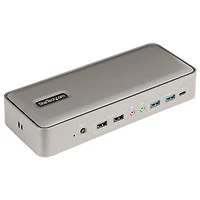 Open Box - StarTech Dual-Laptop USB-C KVM Docking Station - Space Grey