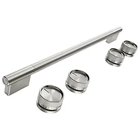 KitchenAid 5-Piece Handle & Knob Hardware Accessory Kit for Slide-In Convection Electric Range (W11773970) - Stainless Steel