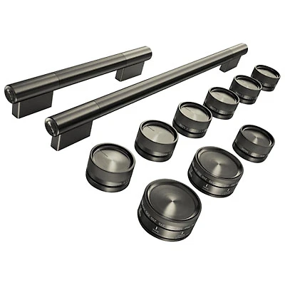 KitchenAid 11-Pieces Handle & Knob Hardware Accessory Kit for 48" Commercial-Style Gas Range (W11774756) - Black Ore