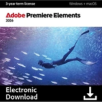 Adobe Premiere Elements 2026 (PC/Mac) - 1 User - 3 Year - Digital Download
