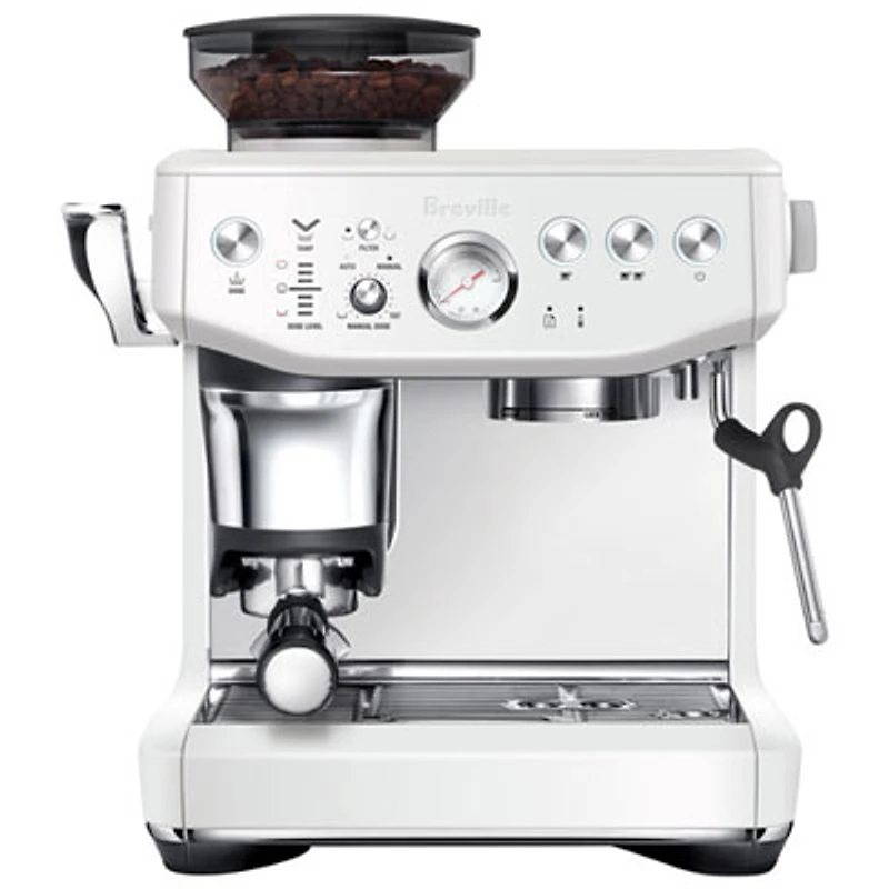 Refurbished (Good) - Breville Barista Express Impress Espresso Machine w/Frother&Coffee Grinder - Sea Salt - Remanufactured by Breville