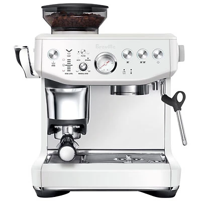 Refurbished (Good) - Breville Barista Express Impress Espresso Machine w/Frother&Coffee Grinder - Sea Salt - Remanufactured by Breville