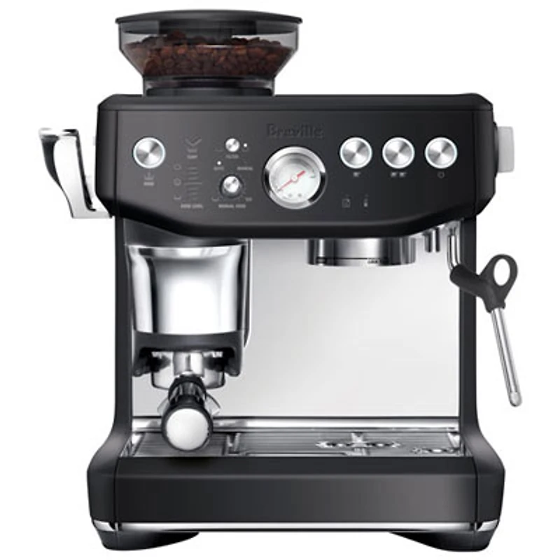 Refurbished (Good) - Breville Barista Express Impress Espresso Machine w/Frother&Coffee Grinder - Black Truffle - Remanufactured by Breville