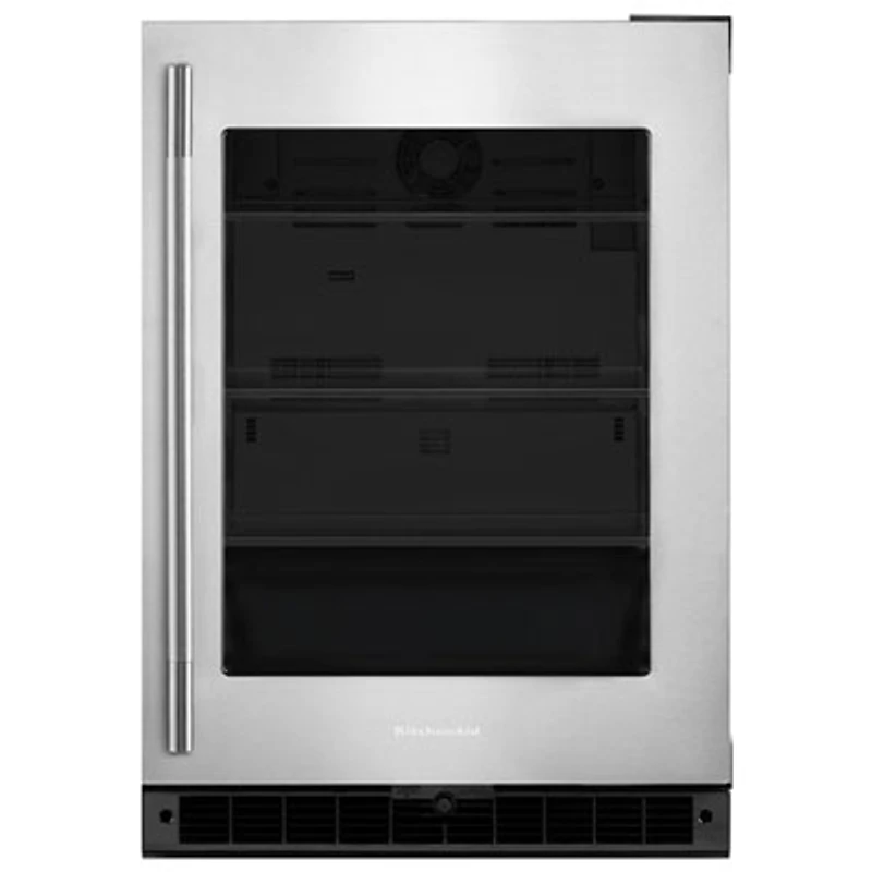 KitchenAid Undercounter 5.2 Cu. Ft. Bar Fridge (KURR324SSB) - Black Cabinet/Stainless Doors