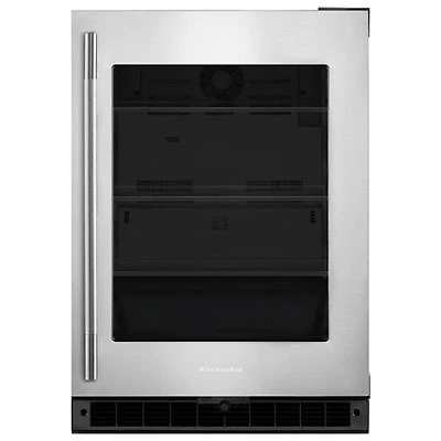 KitchenAid Undercounter 5.2 Cu. Ft. Bar Fridge (KURR324SSB) - Black Cabinet/Stainless Doors