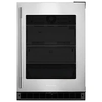 KitchenAid Undercounter 5.2 Cu. Ft. Bar Fridge (KURR324SSB) - Black Cabinet/Stainless Doors