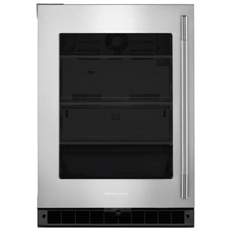 KitchenAid Undercounter 5.2 Cu. Ft. Bar Fridge (KURL324SSB) - Black Cabinet/Stainless Doors