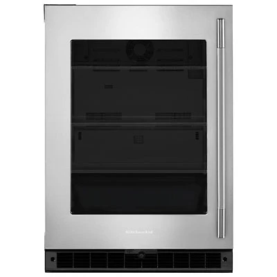 KitchenAid Undercounter 5.2 Cu. Ft. Bar Fridge (KURL324SSB) - Black Cabinet/Stainless Doors