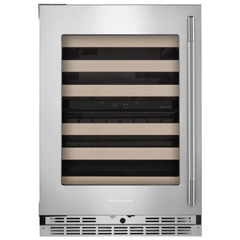 KitchenAid Undercounter 46-Bottle Freestanding Wine Cellar (KUWL524SPS) - PrintShield Stainless Finish