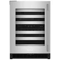 KitchenAid Undercounter 46-Bottle Freestanding Wine Cellar (KUWL324SSB) - Black Cabinet/Stainless Doors