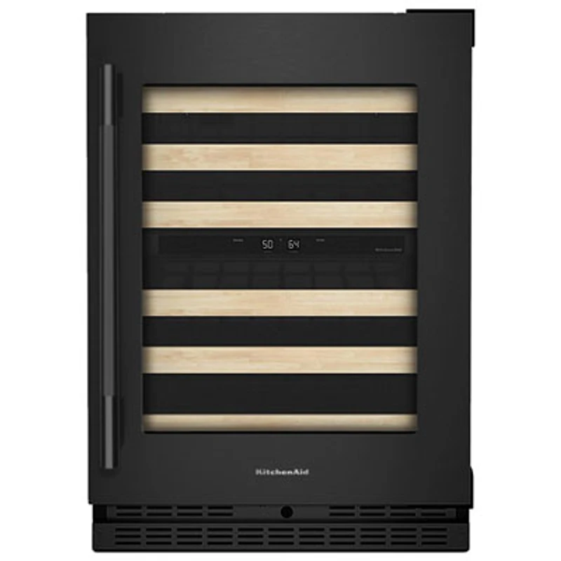 KitchenAid Undercounter 46-Bottle Freestanding Wine Cellar (KUWR524SBE) - Black Ore