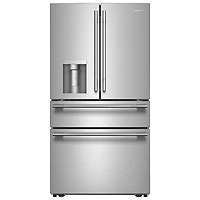 KitchenAid 36" 28.7 Cu Ft French Door Refrigerator w/ Water & Ice Dispenser (KRMF436SPS) - PrintShield Stainless