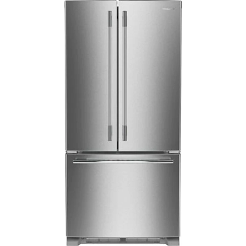 KitchenAid 33" 22.1 Cu. Ft. French Door Refrigerator w/Water Dispenser (KRFF333SPS) - PrintShield Stainless