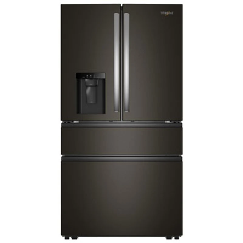 Whirlpool 36" 28.9 Cu. Ft. French Door Refrigerator w/ Water & Ice Dispenser (WRMF3636SV) - Print Resist Black SS