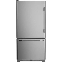 KitchenAid 33" 22.1 Cu. Ft. Bottom Freezer Refrigerator with LED Lighting (KRBL133SPS) - PrintShield Stainless
