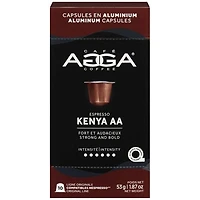 Agga Espresso Kenya AA 1.87oz Dark Roast Aluminium Capsules - 10 Counts