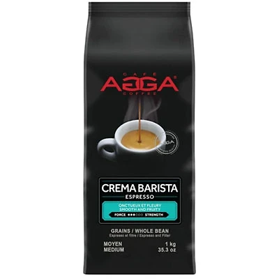 Agga Crema Barista Espresso Medium Roast Whole Beans - 35.3oz (1kg)