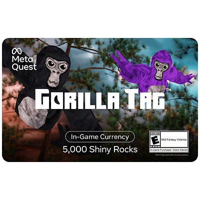 Meta Quest Gift Card - Gorilla Tag 5000 Shiny Rocks - Digital Download
