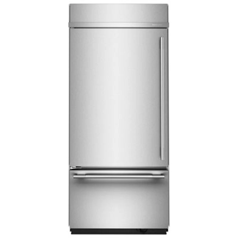 KitchenAid 36" 20.8 Cu. Ft. Bottom Freezer Refrigerator (KBBL336SPS) - Stainless Steel with PrintShield Finish