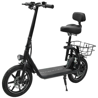 Open Box - Delorean 14" Seated Folding Electric Scooter (450W Motor / 27.85 km Range / 25 km/h Top Speed) - Black