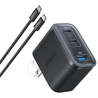 Anker Nano 70W 3-Port USB-C Wall Charger with USB-C Cable - Dark Grey