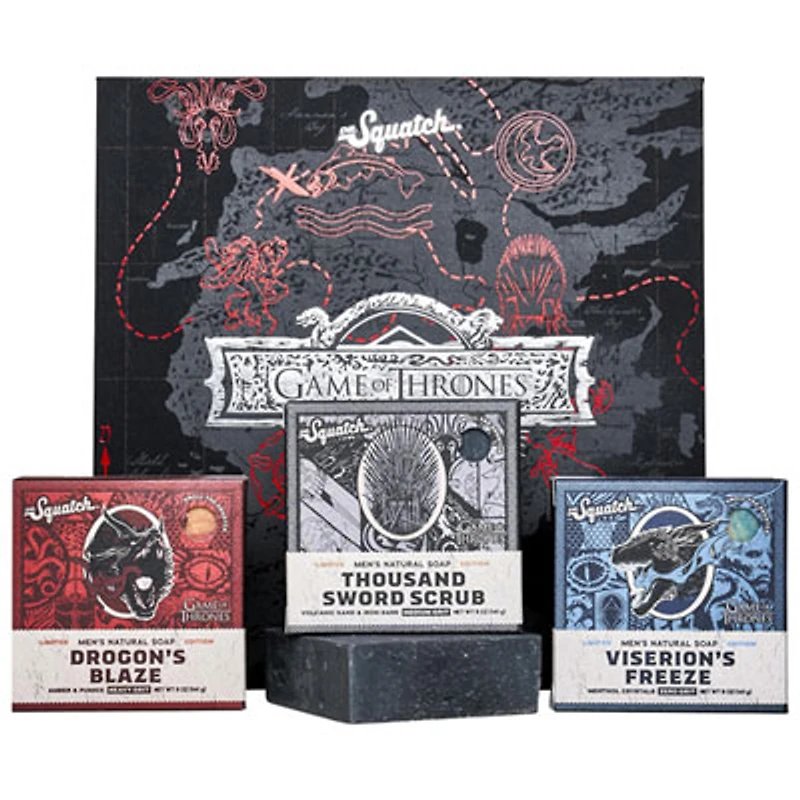 Dr. Squatch Men's Natural Bar Soap Game of Thrones Limited Edition Collector's Box