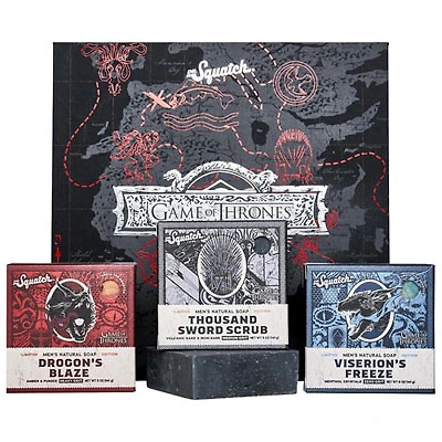Dr. Squatch Men's Natural Bar Soap Game of Thrones Limited Edition Collector's Box