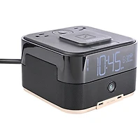 Brandstand CubieTrio+ Bluetooth Alarm Clock with Magnetic Wireless Charging, 2 USB-C Ports & 2 Outlets