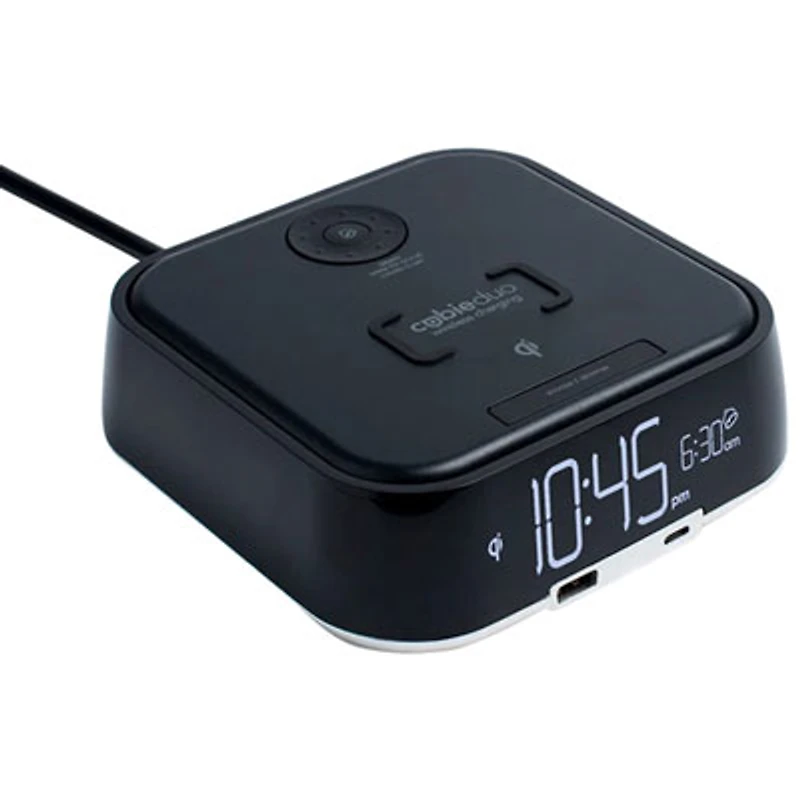 Brandstand CubieDuo Bluetooth Alarm Clock with Magnetic Wireless Charging & 2 USC-C Ports
