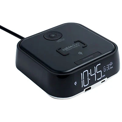 Brandstand CubieDuo Bluetooth Alarm Clock with Magnetic Wireless Charging & 2 USC-C Ports