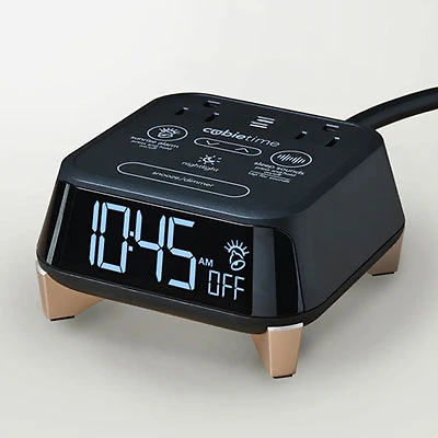Brandstand CubieTime Zen Alarm Clock with 2 Outlets & USB-C Port