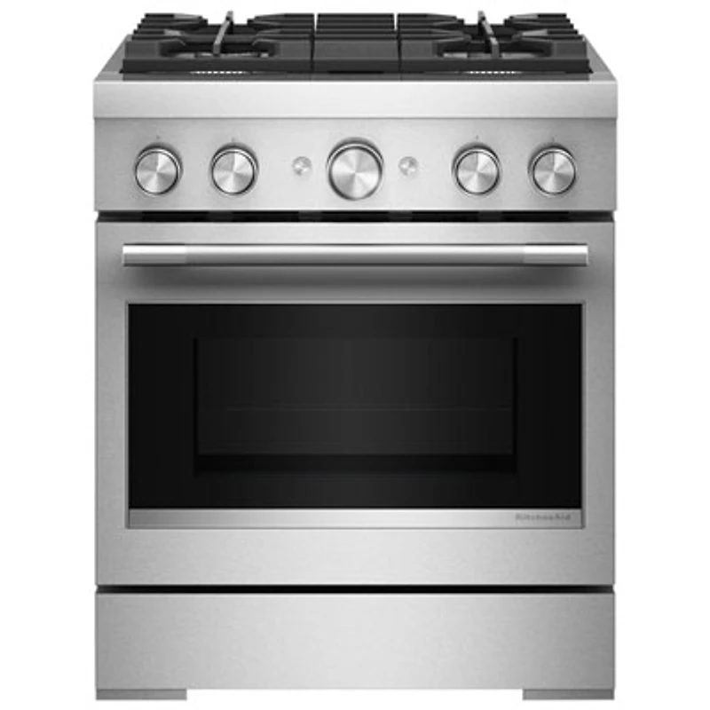 KitchenAid 30" 4.1 Cu. Ft. True Convection Free-Standing 4-Burner Dual Fuel Range (KFDS930SSS) - Stainless Steel