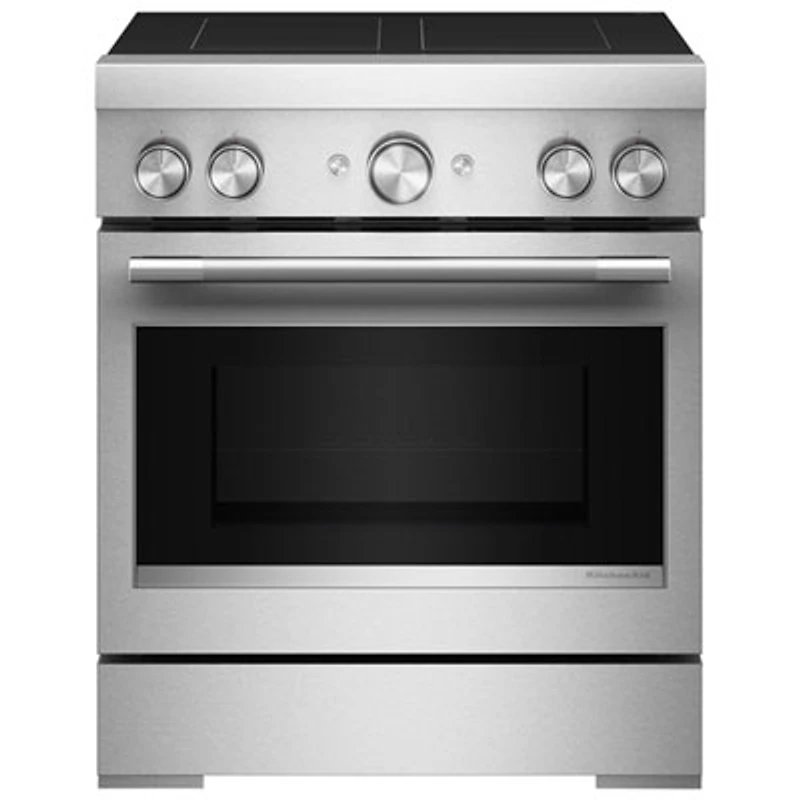 KitchenAid 30" 4.1 Cu. Ft. True Convection Free-Standing 4-Element Induction Range (KFIS930SSS) - Stainless Steel