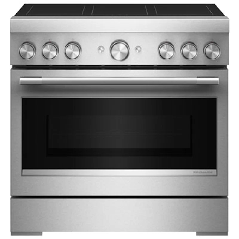 KitchenAid 36" 5.1 Cu. Ft. True Convection Free-Standing 6-Element Induction Range (KFIS936SSS) - Stainless Steel