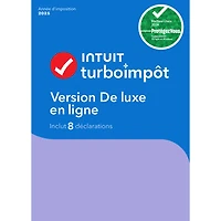TurboImpôt Édition de luxe en ligne 2025 (PC) - 1 User - 8 Returns - French - Digital Download