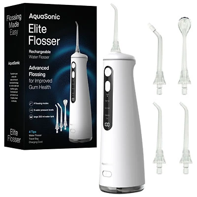 Aquasonic Elite Electric Water Flosser - White