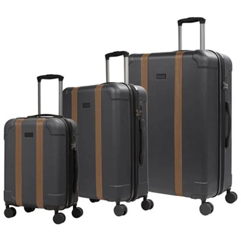 Open Box - Bugatti Windsor 3-Piece Hard Side Expandable Luggage Set - Charcoal