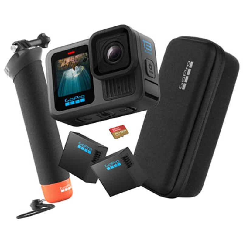 GoPro HERO13 Black Waterproof 5.3K Sports & Helmet Camera Action Bundle