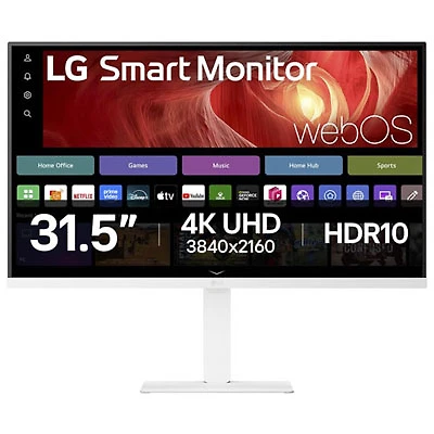 Open Box - LG 27" 4K Ultra HD 60Hz 5ms GTG IPS LED webOS Smart Monitor (27U730SA-W) - White