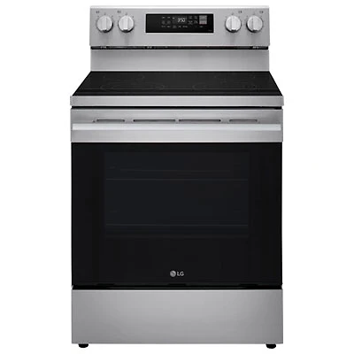 LG 30" 6.3 Cu. Ft. True Convection Freestanding Smooth Top Air Fry Range (LREN6321YE) - Stainless Steel