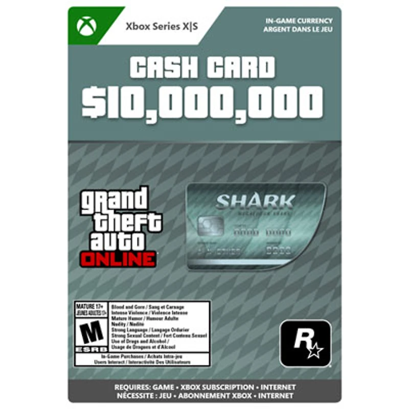 GTA Online - $10,000,000 Megalodon Shark Cash Card (Xbox Series X|S) - Digital Download