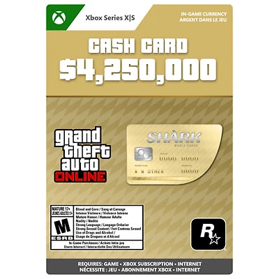 GTA Online - $4,250,000 Whale Shark Cash Card (Xbox Series X|S) - Digital Download