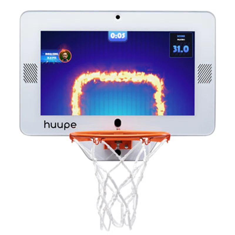 huupe Mini Classic Smart Basketball Hoop Game Console - White/Orange/Black