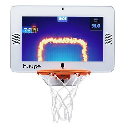 huupe Mini Classic Smart Basketball Hoop Game Console - White/Orange/Black