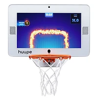 huupe Mini Classic Smart Basketball Hoop Game Console - White/Orange/Black