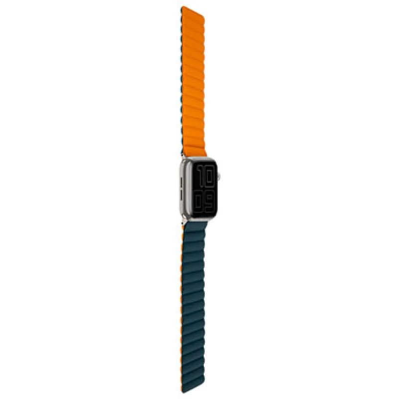 LOGiiX Vibrance Link Silicone Band for Apple Watch 42mm/44mm/45mm/49mm/SE/Ultra - Navy/Orange