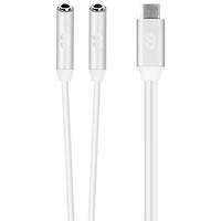 LOGiiX Sound Share USB-C to Aux Earphone Splitter - White/Silver