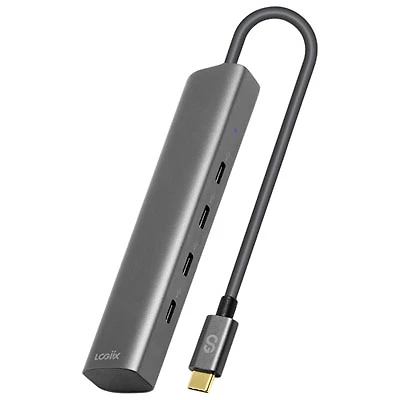 LOGiiX 4-Port USB-C Slim Hub (LGX-13894) - Graphite Grey