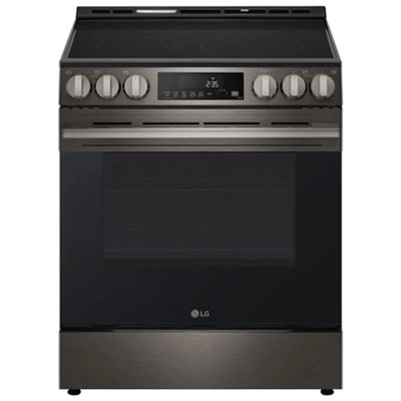 Open Box - LG 30" 6.3 Cu Ft Fan Convection 5-Element Slide-In Electric Air Fry Range (LSEL6333ZE) -Black Stainless -Perfect Condition